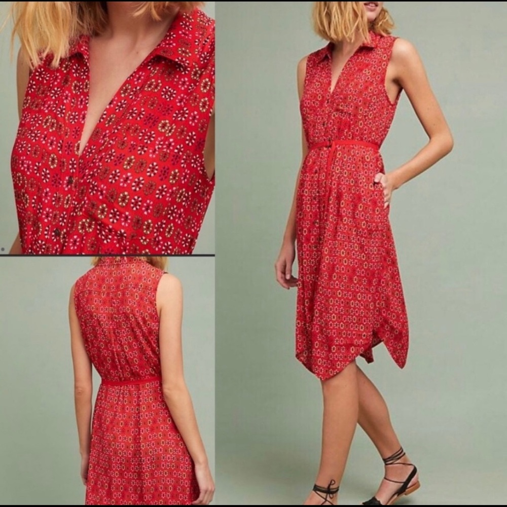 Anthropologie Floral Shirt Dress